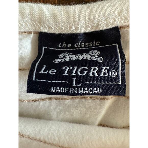 Le Tigre Vintage White and Gold Striped Halter Top Tank 90s Y2K size large - Picture 3 of 6